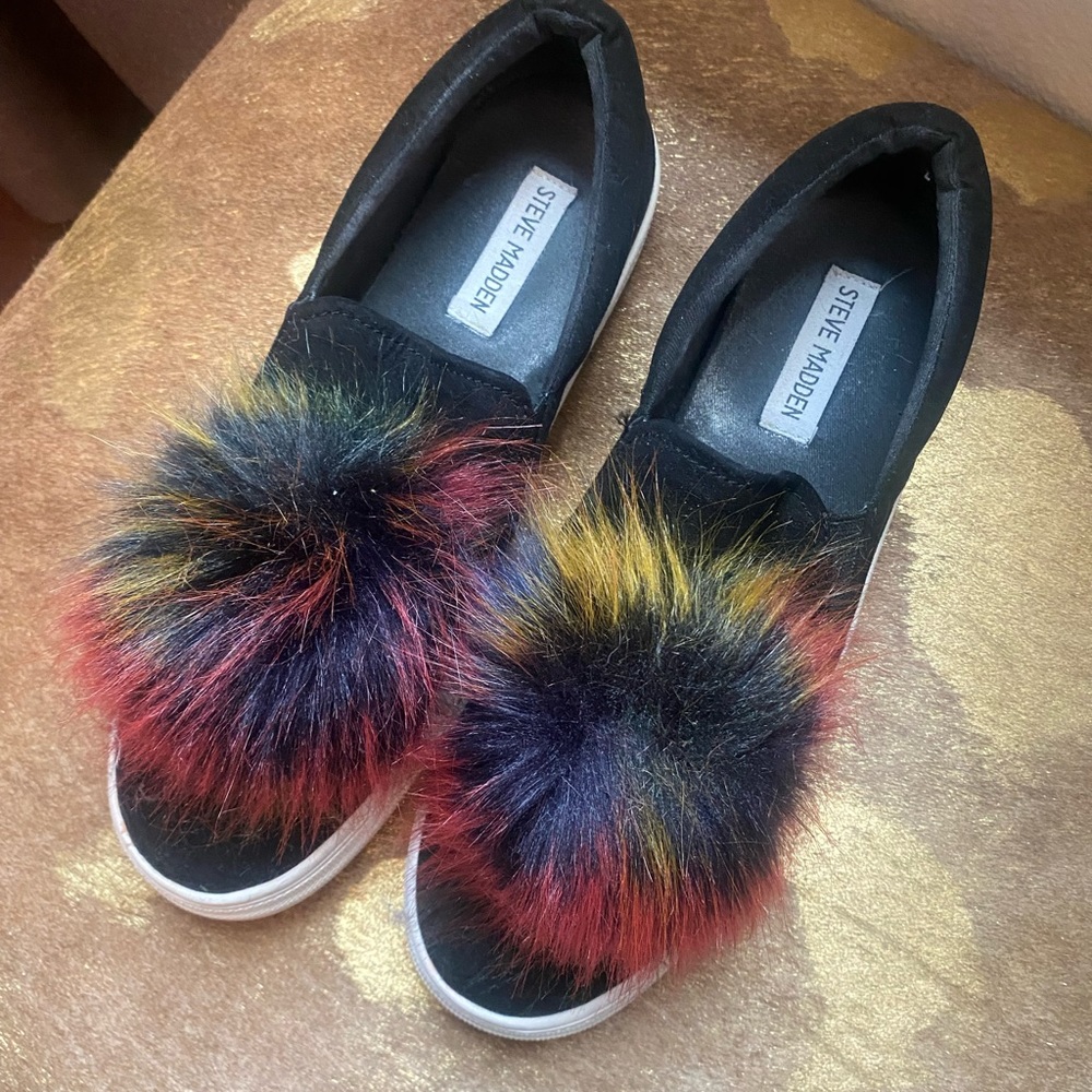 Steve Madden Pom Pom Slip On Sneakers
